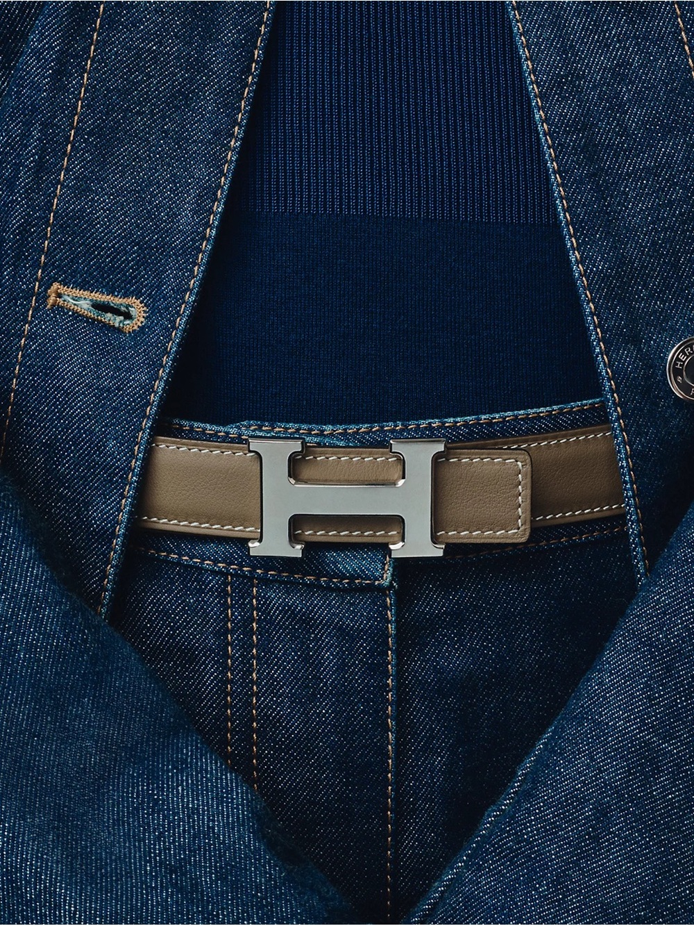 Hermès Mini H Belt Buckle & Reversible Leather Strap 24mm 75